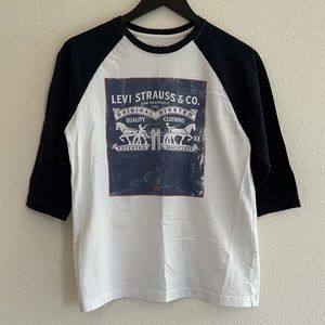 Levi’s Navy/White Graphic Baseball Tee Sz S